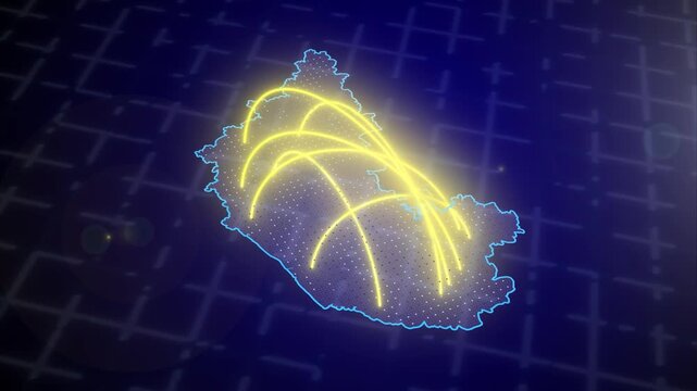 Karnataka KA Digital Futuristic Infographic AI Connect City Intercity Glow Technology Geography Animation Map 4K