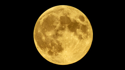 Obraz premium The full yellow moon is shining brightly against the dark night sky