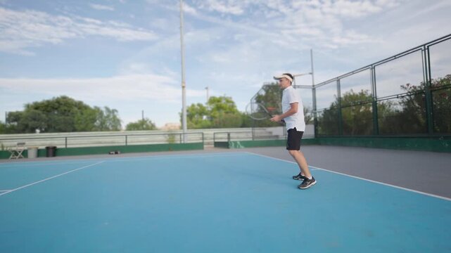 Professional tennis player hitting a powerful forehand