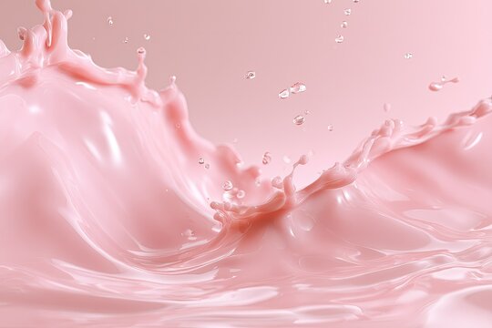 Pink Liquid Splash Abstract Background.