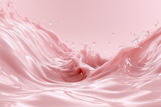 Abstract Pink Liquid Splash Motion Dynamic Fluid Wave.