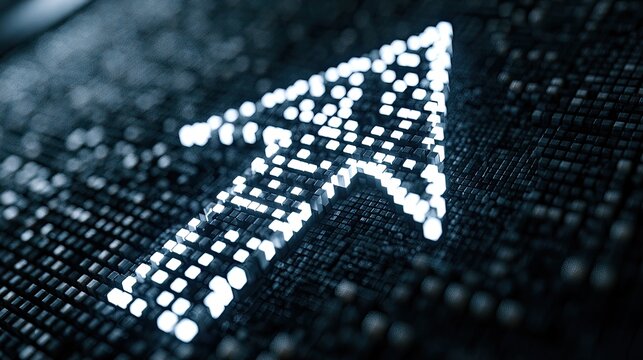 Digital Arrow Cursor Ascending Through Data Streams.