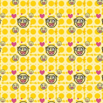 seamless cool emojis pattern