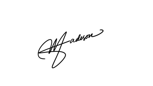 Professional Handwritten Signature Write On Animation on White Background