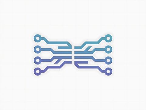 Circuit board inspired logo horizontal vector design high resolution picture
