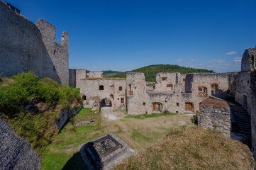 Fototapeta premium Interior Courtyards of Rabí Castle on a Sunny Summer Day, Czech Republic