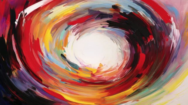 Abstract swirling paint vortex background, hand drawn digital stop motion animation seamless loop