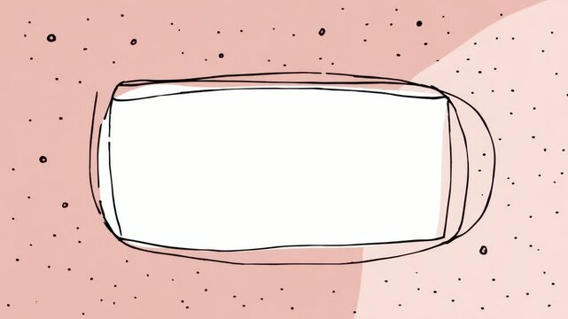 Hand drawn abstract rounded border frame with copy space for text overlay, seamless loop stop motion animation