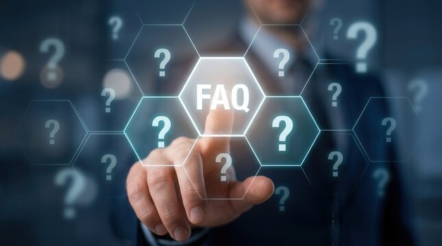 Artificial intelligence AI innovation for frequently asked questions in business and social networks.