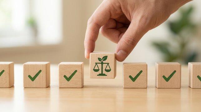 Sustainable business and corporate industry following environmental protection standards.