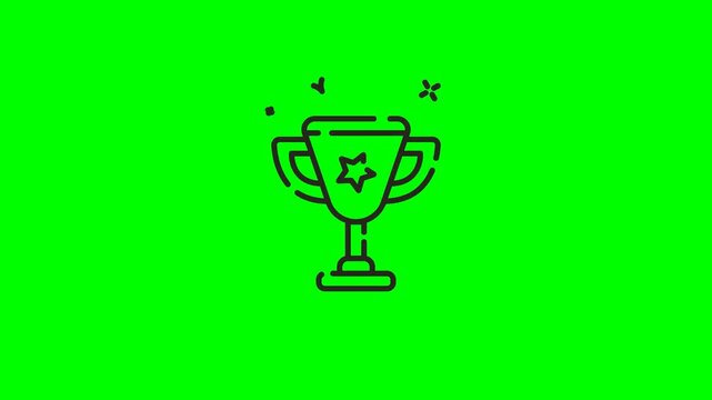 minimalist line art trophy animation icon