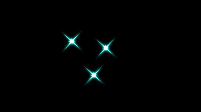 Twinkle star golden sparkling stars Shine animation, blinking cartoon stars,retro shine movement, flat black screen twinkle background. Glowing stars sparkle 4k animation