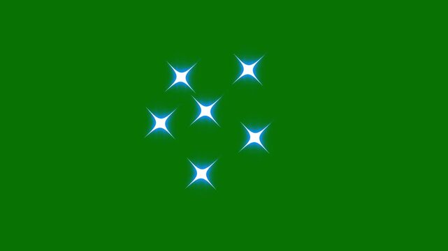 Twinkle glitter stars sparkling on green screen, white doodle cartoon star shine animation overlay.lowing light effect, retro shine movement.sparkling stars Shine animation,4k video
