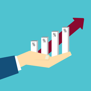 Profit Increase Concept with Financial Growth Graph and Business Hand	
