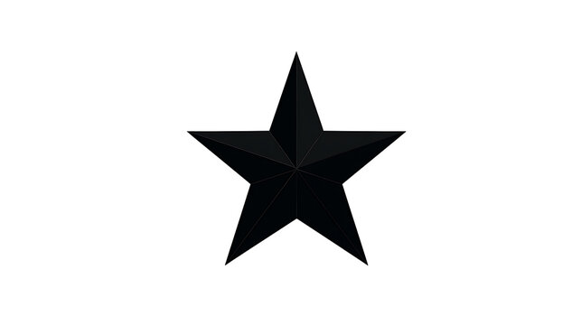 A solid black five-pointed star shape isolated on a white background