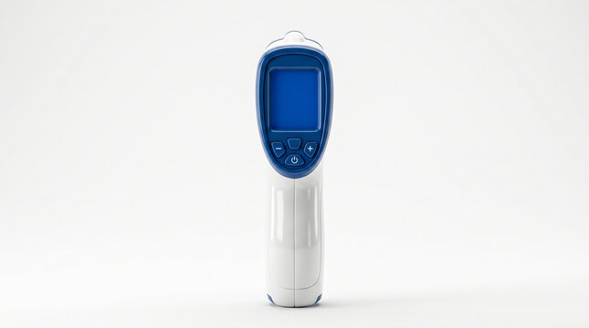 Digital Non-Contact Infrared Forehead Thermometer for Medical Health Temperature Checks on White Background