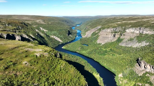 Aerial view of Alta Canyon in northern Norway