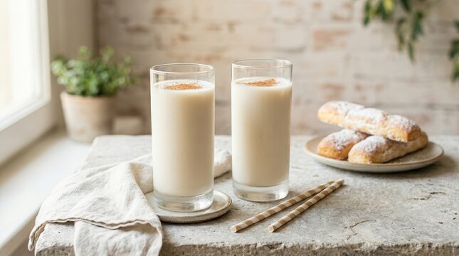 Authentic Valencia style horchata with rice and refreshing tiger nut milk drink.