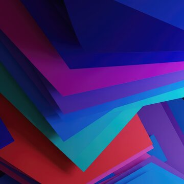 Intense chaos of overlapping geometric forms rendered in vibrant spectrum colors creating a layered visual complexity and conceptual depth, vibrant, artistic, chaos
