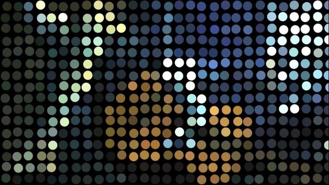 Abstract LED Dot Matrix Grid Background Loop with Colorful Glowing Dots