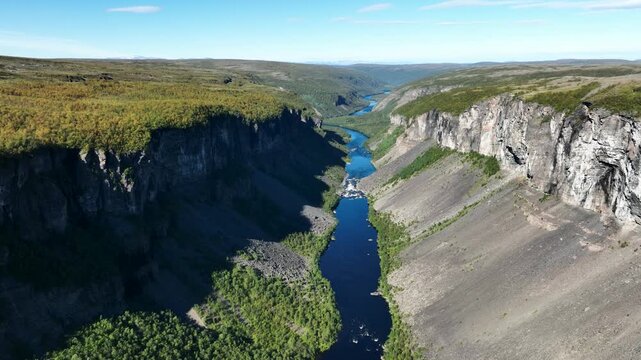 Aerial view of Alta Canyon in northern Norway