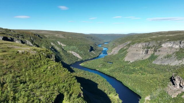 Aerial view of Alta Canyon in northern Norway