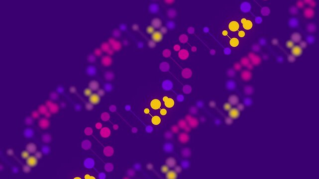 Futuristic Neon DNA Dark 3D Background Purple