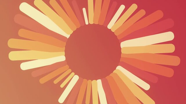 Abstract Geometric Sun Looping Background Red Yellow