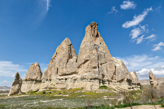 Fairy chimneys and volcanic rock formations in Cappadocia, Turkey