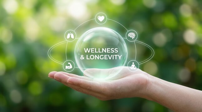 Integrating health and long-term well-being through a digital wellness and longevity interface.