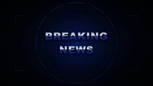 Breaking news broadcast intro with digital hud and global network motion journalism