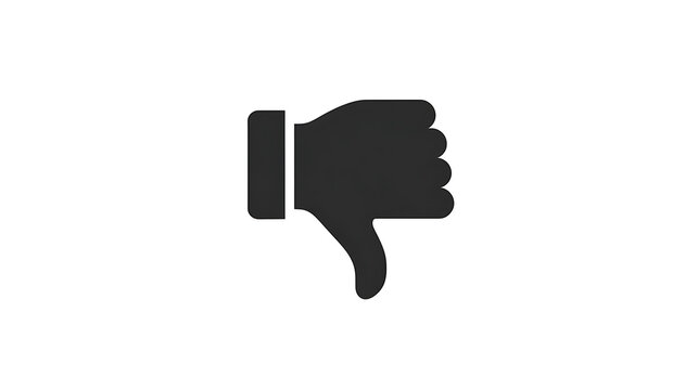 A simple black icon of a thumb pointing downwards, symbolizing disapproval or a negative rating