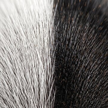 Extreme magnification of black and white setae on insect cuticle