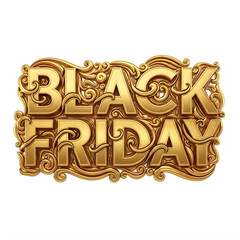 Obraz premium Black friday golden text