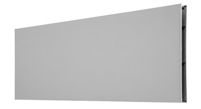 Industrial gray metal panel, architectural aluminum cladding sheet, modern building facade material for construction isolated PNG with Transparent Background