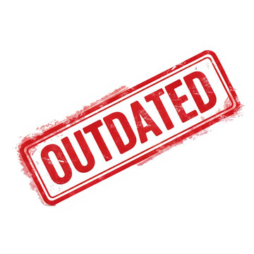 A red stamp with the word outdated