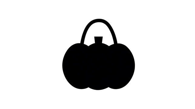 A black silhouette of a pumpkin bucket, perfect for Halloween celebrations