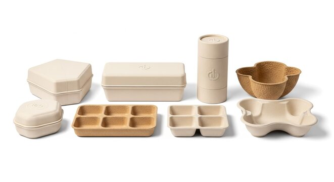 Eco-friendly food packaging containers and trays made from biodegradable materials