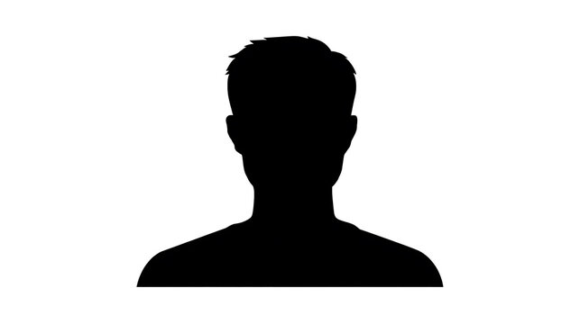 Silhouette of a person's head and shoulders on a white background. This silhouette is commonly used as a placeholder for a profile picture or avatar