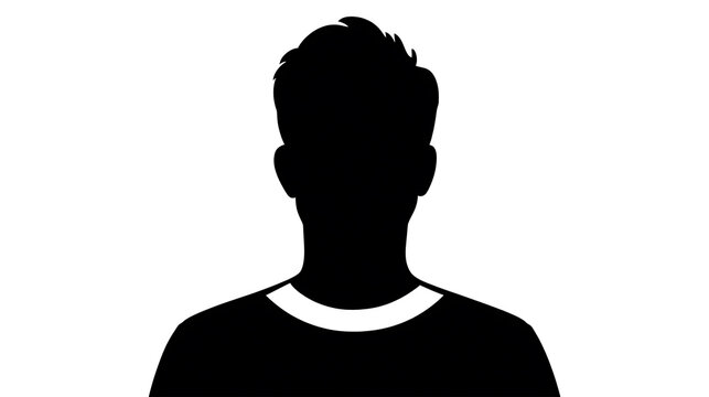 Silhouette of a male person with a white collar shirt