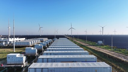 Integrated energy base featuring wind power solar photovoltaic and battery storage systems © zhu difeng