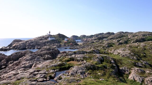 Kap Lindesnes, the southernmost point in Norway on a sunny day
