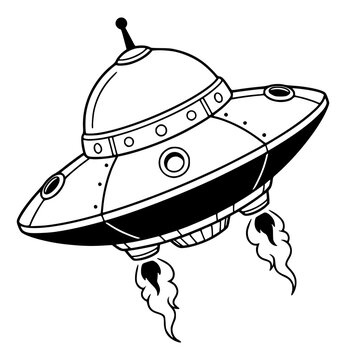 Retro futuristic Ufo vector