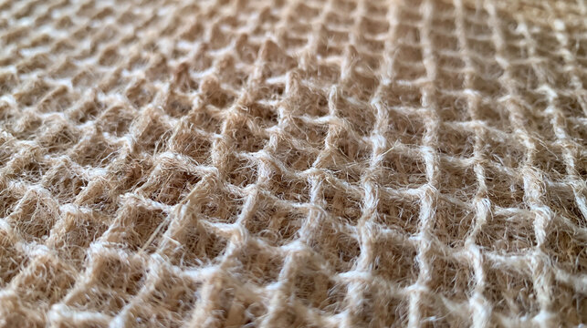 Natural Waffle Weave Textile Fabric Texture Background