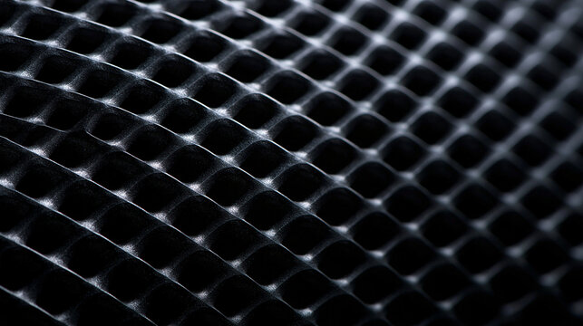 Abstract Black Geometric Mesh Grid Pattern Macro Background