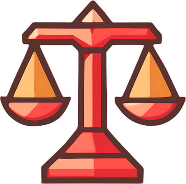 Symbol of justice balance scale icon representing legal fairness and law with fairness judgment courtroom equality legislation