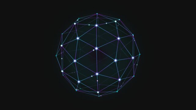 Neon Pink Quantum Geodesic Sphere Motion Graphic Loop