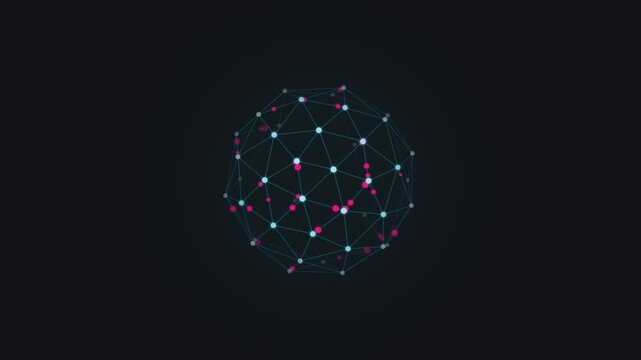 Quantum Geodesic Hologram Wireframe Seamless Loop