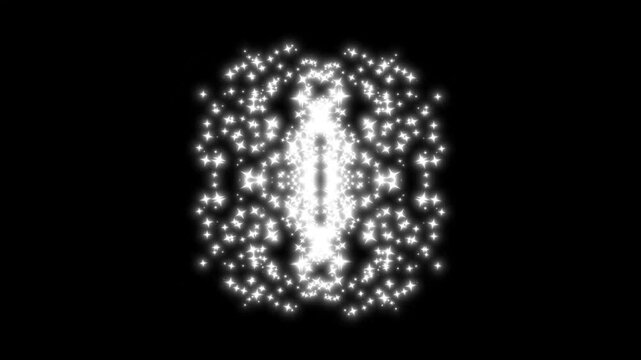 Twinkle sparkle fast line glitter transition, sparkling star effect overlay, magic particle star blinking,2d glitter stars line animation, magic glitter sparkle trail on black background.4k video
