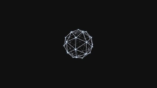 Geodesic Sphere Wireframe Rotation Motion Graphic Loop